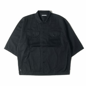 NEIGHBORHOOD ネイバーフッド シャツ サイズ:S 21SS シェマグ ポケット オーバーサイズ 7分袖 ワークシャツ SMG / CL-SHIRT. 3Q ブラック