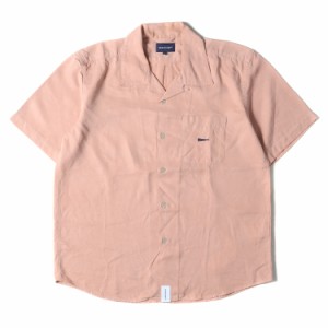 DESCENDANT ディセンダント シャツ サイズ:1 19SS ワンポイント刺繍 オープンカラー 半袖シャツ PIER TENCEL SS SHIRT ピンク トップス 