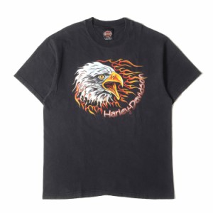 HARLEY-DAVIDSON ハーレーダビッドソン Tシャツ サイズ:L 90s R.K.STRATMAN イーグル グラフィック クルーネック 半袖Tシャツ USA製 / Ha