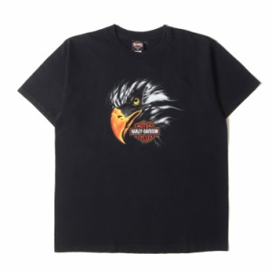 HARLEY-DAVIDSON ハーレーダビッドソン Tシャツ サイズ:XL 00s HOLOUBEK イーグル グラフィック クルーネック 半袖Tシャツ USA製 ブラッ