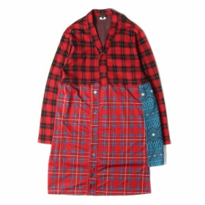 COMME des GARCONS HOMME PLUS コムデギャルソン オムプリュス サイズ:L 20AW タータンチェック ノルディック 切替 変型 ロング カーディ