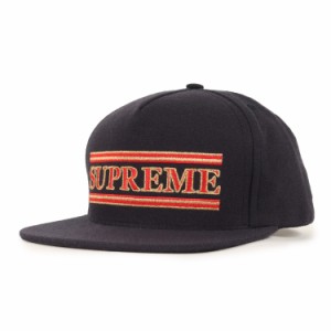 Supreme シュプリーム キャップ 16AW ブランドロゴ 刺繍 5パネル キャップ Stripes 5-Panel ネイビー 紺 スナップバック 帽子【メンズ】