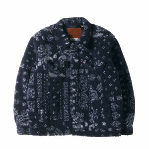 Levis リーバイス ジャケット サイズ:M PREMIUM バンダナ柄 3rdタイプ フリースボア トラッカージャケット ネイビー 紺 アウター ブルゾ