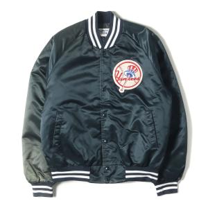 【雰囲気抜群】90s Chalk Line New York Yankees ナイロンサテン スタジャン (USA製) / ネイビー 紺 / サイズ:M / 90s - 00s ヴィンテー