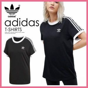 adidas(アディダス) 3-STRIPES TEE (スリーストライプス Tシャツ) レディース 半袖 半袖T BLACK (ブラック) CY4751