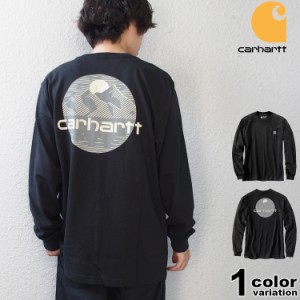 カーハート 長袖 Tシャツ メンズ ポケット ロンT 大きいサイズ ブラック 黒 Carhartt Relaxed Fit Heavyweight Mountain Graphic Pocket 