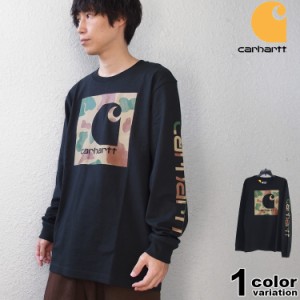 カーハート 長袖 Tシャツ メンズ ロンT 大きいサイズ ブラック 黒 Carhartt Loose Fit Relaxed Fit Heavyweight Long-Sleeve Camo C Grap