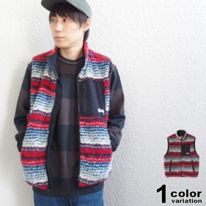 ステューシー STUSSY フリース ベスト Striped Sherpa Vest メンズ (stussy ベスト シェルパフリース ボアベスト アウター 118400 ストゥ