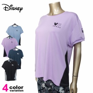 Disney (ディズニー)  Tシャツ ミッキー レディース フィットネスウェア スポーツウェア トレーニングシャツ (4色) [12012748]【メール便