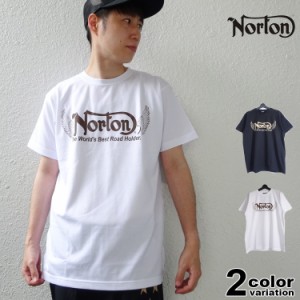 NORTON ノートン Tシャツ 半袖 吸水速乾 JPN加工 ドライウイング Tシャツ メンズ 大きいサイズ ブラック ホワイト バイカー M-2XL [222N1