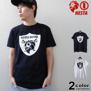 ネスタブランド NESTA BRAND Tシャツ 半袖 メンズ 222NB1046B JAPAN加工 サーベル ライオン Tシャツ 2XL 3XL 【メール便対応】