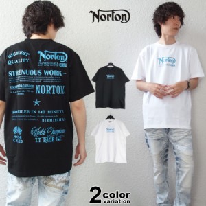 ノートン Tシャツ Norton JAPAN加工 レーシング TT モデル メタル Tシャツ メンズ 大きいサイズ ブラック バイカー M-XL [232N1037B] 202