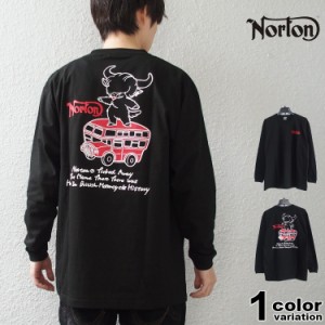 ノートン Tシャツ 長袖 ロンT NORTON JAPAN加工 ハイランドキャトル ロンドンバス ロンT メンズ 大きいサイズ M L XL 2XL [241N1111B] 