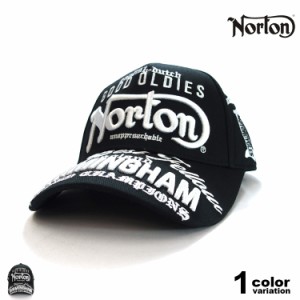 ノートン ストラップバック キャップ NORTON ドライクール MAX 3D 刺繍キャップ メンズ アメカジ バイカー 帽子 [242N8701B] 