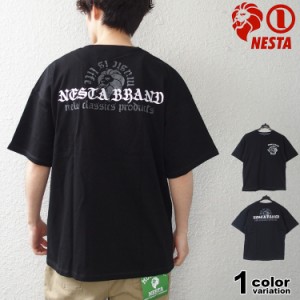 ネスタブランド NESTA BRAND Tシャツ 半袖 メンズ ライオン ワッペン オーバー シルエット Tシャツ [242NB1006B] 【メール便対応】