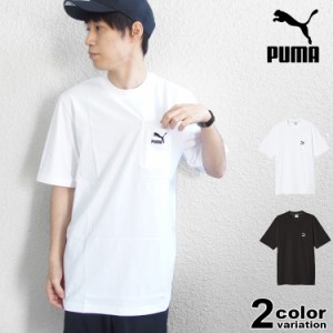 プーマ（PUMA）CLASSICS ポケット Tシャツ ポケt メンズ レディース ホワイト ブラック  [532535]