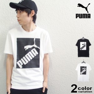 PUMA プーマ 半袖 Tシャツ BIG LOGO Tシャツ (puma tシャツ ホワイト ブラック ボックスロゴ 581386 2020年 新作)  【メール便可】