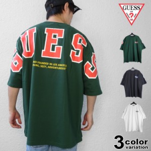 ゲス GUESS Tシャツ 半袖 メンズ レディース ネームロゴ オーバーサイズ Tシャツ (guess tシャツ ビッグt カットソー トップス 別注 モデ