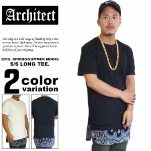 ロング丈 Tシャツ ペイズリー 切り替え バンダナ柄 architect (アーキテクト) [819954]