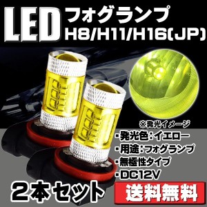 LEDフォグランプ H8/H11/H16(国産車) PSX26W 80W 超爆光 CREE社製チップ採用 3000K ハイエースのフォグランプ適合 2本