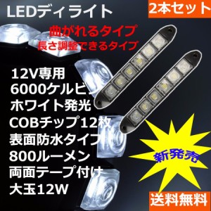 LEDスポットライト デイライト ホワイト／アイスブルー選択可 超高輝度 防水 12V用 LED 12連 自動車・バイク 装飾用 2本セット