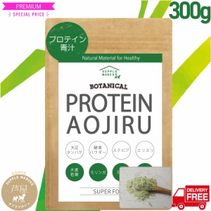 プロテイン青汁 プレミアム 300g ソイプロテイン 大麦若葉 桑の葉 モリンガ 抹茶 大豆プロテイン85種の酵素パウダー