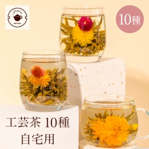 お茶 工芸茶 花茶 花咲くお茶10種 自宅用 送料無料 中国茶 ジャスミン茶