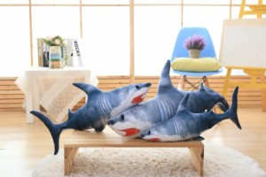 サメ　ぬいぐるみ　特大 子供プレゼント/ふわふわ ぬいぐるみ 鮫80cm