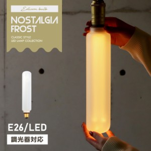 【単品】調光器対応 E26ノスタルジアBIGチューブフロスト エジソンバルブLED エジソン電球 フロストガラス 艶消し マット すりガラス 3.5