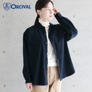 【SALE 20％OFF】オーシバル / オーチバル ORCIVAL サテンムース長袖シャツ #OR-B0092 フラップポケット カジュアル ネイビー 2022AW 060