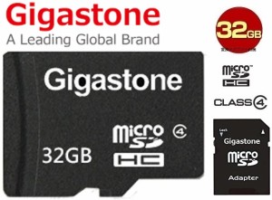 32GB microSDHCカード Gigastone 32GB class4 マイクロsdメモリカード アダプター付 GJM4/32G ギガストーン 高い信頼