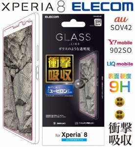 Xperia 8保護フィルム エレコム ユーピロン素材を採用 衝撃吸収 高透過率 高硬度 9H エクスペリア8液晶保護フィルム PM-X8FLUP ELECOM