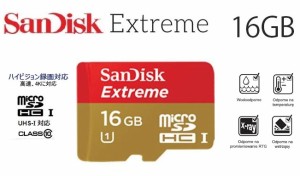 SanDisk Extreme microSDHC UHS-I カード Class10 16GB UHS-I 80MB/s SD変換アダプタ付サンディスク エクストリーム SDSDQX-016G-J35A