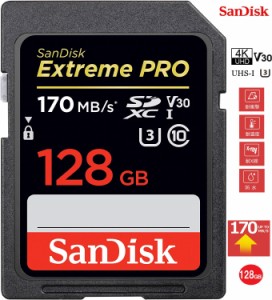 サンディスク SDXCカード 128GB Extreme Pro UHS-I 超高速UHS-I U3 V30 Class10 4K対応170MB/s 連写記録お勧め SDSDXXY-128G-GN4IN