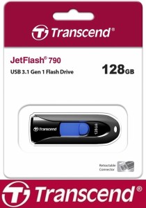 128GB Transcend USBメモリ 128GB USB3.1 & USB 3.0対応 トランセンド スライド式USBメモリ  TS128GJF790K ブラック