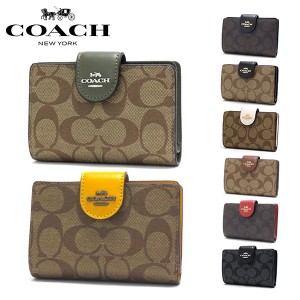 アーリーサマーセール コーチ 二つ折り財布 レディース COACH Wallet ラグジュアリー シグネチャー PVC レザー ミディアム コーナー ジッ