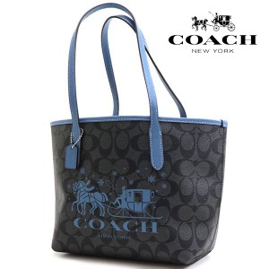 三太郎の日セール コーチ トートバッグ レディース COACH ブルー系 CM183 SVW6O 