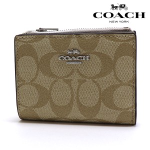 アーリーサマーセール コーチ 二つ折り財布 レディース COACH Wallet シグネチャー ライトカーキ チョーク CM852 SIGHA  ギフトラッピン