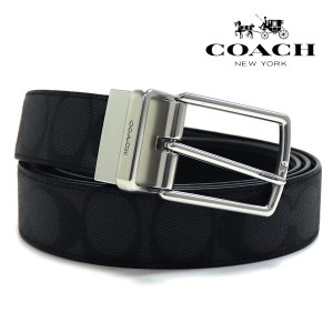 連休セール コーチ ベルト メンズ COACH Belt リバーシブル仕様 ブラック CQ016 CQ/BK  ギフトラッピング無料