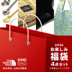 サマー福袋 マークジェイコブス 福袋 バッグ ネックレス ピアス 4点セット MARC JACOBS + ノースフェイスマスク+ブランドエコバッグ ブラ