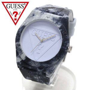 ギフトラッピング無料 ゲス 腕時計 メンズ レディース GUESS ブルー デニム柄 時計 ユニセックス 男女兼用 W0979L14