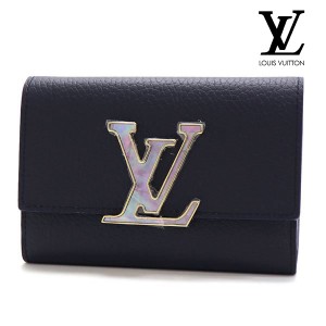 ギフトラッピング無料 ルイヴィトン 三つ折り財布 レディース LOUIS VUITTON Wallet ポルトフォイユ･カプシーヌ コンパクト ミッドナイ