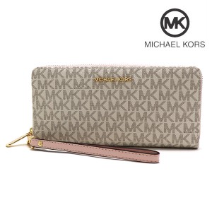 三太郎の日セール ギフトラッピング無料 マイケルコース 長財布 レディース MICHAEL KORS Wallet ラウンドファスナー シグネチャー パウ