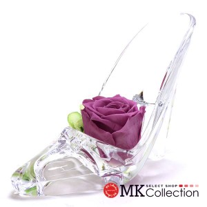 ギフトフラワー プリザーブドフラワー アクリルハイヒール レディース メンズ Preserved Flower プチギフト クリア×パープル PZ822CL 