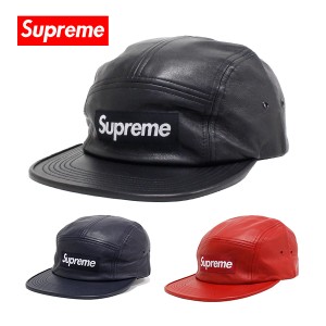 シュプリーム キャップ メンズ レディース Supreme 帽子 LEATHER CAMP CAP レッド ネイビー ブラック FW16H56 送料無料♪