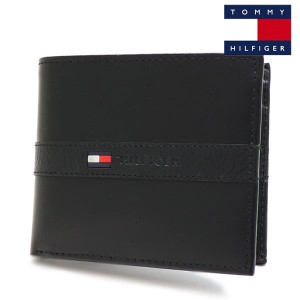 アーリーサマーセール ギフトラッピング無料 トミーヒルフィガー 財布 二つ折り メンズ 小銭入れ付き TOMMY HILFIGER Wallet ブラック 31