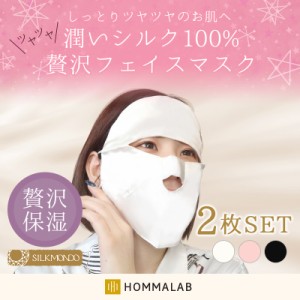 シルクマスク シルク100％ フェイスカバー【meru1】マスク 2個セット おやすみマスク フェイスマスク 冬用 ナイトマスク 就寝 睡眠 肌荒