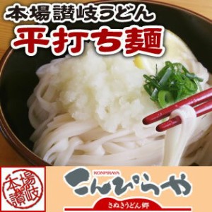 【送料無料】本場讃岐うどん　平打ち麺　300g×3袋セット