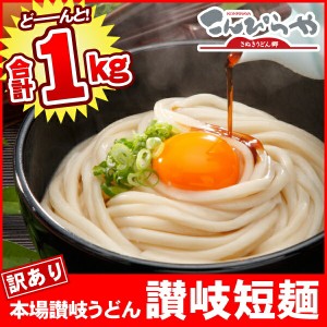 【訳あり】【讃岐短麺】半生讃岐うどん 1000g 送料無料 1kg 約10人前 ポスト投函便での配送(代金引換-後払い不可・着日指定不可)