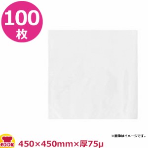 石崎電機 エンボス付ナイロンポリ袋 450×450mm×厚75μ×100枚 PAP-045045-B（送料無料、代引不可）